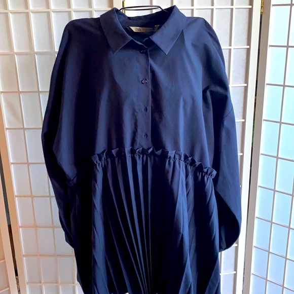 pleated poplin shirt zara